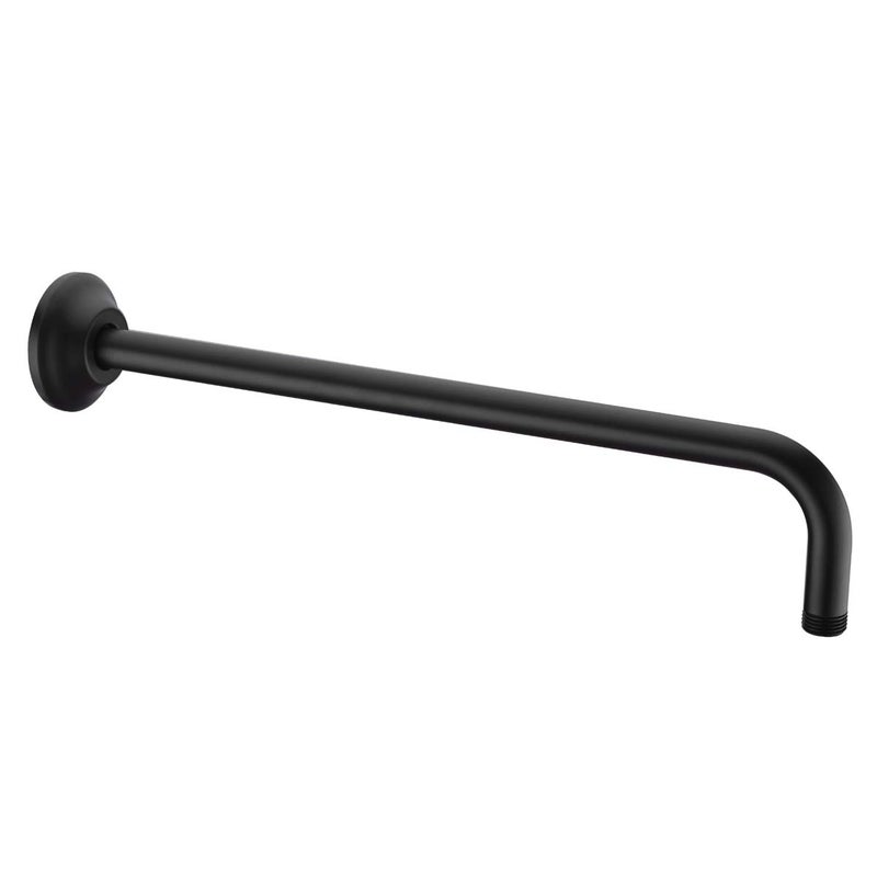 BESTILL 16 Inch L-Shaped Shower Head Extension Arm, Shower Arm and Flange Included, Matte Black - Image 1